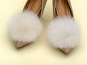 Shoe Clips for Women, Shoe Pompom, Shoe Decorations, White Wedding Shoe Clips, Bridal Shoe Clips, Fluffy Pom Pom Shoe Brooch, Furry Shoe Bow