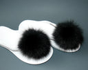 Black Fur Shoe Clips, Real Fur Pom Pom Shoe Clips, Shoe Accessories, Brooch for Shoes or Flip Flops, Fluffy Shoe Pom Pom, Women's Shoe Clips