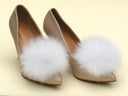 Furry Wedding Shoe Clips, Champagne Fluffy Pom Pom Shoe Brooch, Bridal Accessories, Cream Shoe Decor, Fur Ball Shoe Charms, Puff Pompom Bows