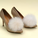 Shoe Clips for Women, Shoe Pompom, Shoe Decorations, White Wedding Shoe Clips, Bridal Shoe Clips, Fluffy Pom Pom Shoe Brooch, Furry Shoe Bow