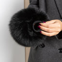 Light Gray Fox Fur Cuffs for Women, Detachable Sleeve Accessories, Fluffy Wrist Warmers, Winter Fashion Gift, Furry Bracelet, Cuffs For Coat