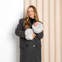 Light Gray Fox Fur Cuffs for Women, Detachable Sleeve Accessories, Fluffy Wrist Warmers, Winter Fashion Gift, Furry Bracelet, Cuffs For Coat