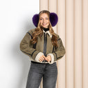 Hot Purple Fur Women's Earmuffs, Soft Fox Fur Ear Warmers, Purple Fluffy Ear Muffs for Her, Stylish Winter Accessories, Secret Santa Gift