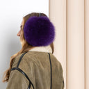Hot Purple Fur Women's Earmuffs, Soft Fox Fur Ear Warmers, Purple Fluffy Ear Muffs for Her, Stylish Winter Accessories, Secret Santa Gift