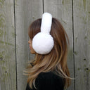 Real Rex Rabbit Fur Earmuffs, Cream Fur Earmuffs, Fuzzy Winter Accessories, Fluffy Ear Muffs With Full Fur Headband, Cozy Gift For Daughter