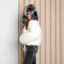 Silver Fox Fur Hat, Oversized Trapper Hat Women, Cold Weather Hat, Warm Fluffy Hat, Leather Ushanka, Fur Aviator Hat, Christmas Gift For Mom