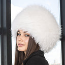 Real Raccoon Fur Hat for Women, Snow White Fluffy Winter Hat, Genuine Fur Headwear, Fashion Winter Accessory, Warm Fuzzy Hat, Gift for Wife