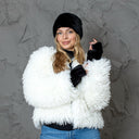 Mink Fur Winter Set, Womens Real Fur Headband With Fingerless Mittens, Fur Headband Scarf, Ear & Neck Warmer, Cozy Gift Set For Sister