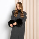 Black Raccoon Fur Cuffs for Coat, Detachable Fur Sleeve Cuffs, Luxury Natural Fur Accessories, Winter Outfit Upgrade, Christmas Gift For Her