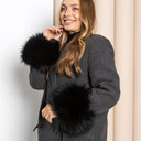Black Raccoon Fur Cuffs for Coat, Detachable Fur Sleeve Cuffs, Luxury Natural Fur Accessories, Winter Outfit Upgrade, Christmas Gift For Her
