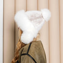 Warm Winter Fur Hood, Real Fur Bonnet with Ear Flaps, Knitted Fur Hat, Fox and Mink Fur, Women's Fur Hat, Teen Girl Fur Hat, Xmas Gift Idea