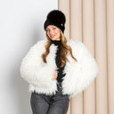 Black mink hat for women, Mink fur beanie hat, Black fluffy hat with pompom, Cute winter ladies hat, Fashion gift for her