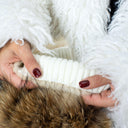 Real Mink Fur Hat with Raccoon Pompom, Fluffy Beige Winter Hat for Women, Handmade Premium Fur Beanie, Warm & Stylish Cold Weather Accessory