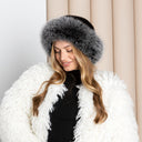 Mink Hat Women, Real Fur Knitted Hat with Fox Fur Trim, Fluffy Bucket Hat, Winter Womens Hat, Soft Winter Headwear for Her, Fuzzy Mink Hat