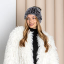 Silver Rex Rabbit Fur Pom Pom Hat For Women, Knit Fur Beanie Hat, Winter Fluffy Hat, Warm Winter Headwear, Cold Weather Hat, Gift For Sister