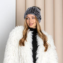 Silver Rex Rabbit Fur Pom Pom Hat For Women, Knit Fur Beanie Hat, Winter Fluffy Hat, Warm Winter Headwear, Cold Weather Hat, Gift For Sister