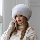 Luxury Real Fox Fur Hat for Women, Winter Fur Cap, Genuine White Fox Hat, Warm & Stylish Headwear, Fuzzy Hat For Her, Fluffy Kubanka Hat