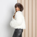 Premium Gold Fox Fur Winter Hat For Her, Women Mongolian Hat, Brown Leather Pill Box Hat, Winter Fur Accessories, Warm Fluffy Hat, Xmas Gift