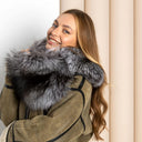 Oversized Fur Snood, Silver Fox Fur Collar, Detachable Collar, Natural Fur Collar, Fluffy Snood, Real Fur Scarf, Neck Wrap, Fur Neck Warmer
