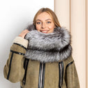 Oversized Fur Snood, Silver Fox Fur Collar, Detachable Collar, Natural Fur Collar, Fluffy Snood, Real Fur Scarf, Neck Wrap, Fur Neck Warmer