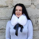 Detachable Fluffy Fur Collar, Real Fox Fur Neck Warmer, Furry Scarf for Women, White Winter Collar, Ladies Gift, Fur Accessories, Mom Gift