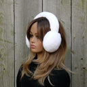 Real Rex Rabbit Fur Earmuffs, Cream Fur Earmuffs, Fuzzy Winter Accessories, Fluffy Ear Muffs With Full Fur Headband, Cozy Gift For Daughter