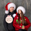 Luxury Santa Hat For Her or Him, Unisex Christmas Hat With Real Fox Fur Trim, Large Pompom Santa Hat, Christmas Holiday Furry Hat for Adults