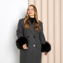 Black Raccoon Fur Cuffs for Coat, Detachable Fur Sleeve Cuffs, Luxury Natural Fur Accessories, Winter Outfit Upgrade, Christmas Gift For Her