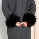 Black Raccoon Fur Cuffs for Coat, Detachable Fur Sleeve Cuffs, Luxury Natural Fur Accessories, Winter Outfit Upgrade, Fur Accent for Jacket