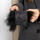Black Raccoon Fur Cuffs for Coat, Detachable Fur Sleeve Cuffs, Luxury Natural Fur Accessories, Winter Outfit Upgrade, Fur Accent for Jacket