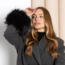 Black Raccoon Fur Cuffs for Coat, Detachable Fur Sleeve Cuffs, Luxury Natural Fur Accessories, Winter Outfit Upgrade, Christmas Gift For Her