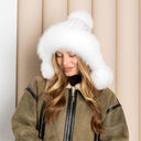 Warm Winter Fur Hood, Real Fur Bonnet with Ear Flaps, Knitted Fur Hat, Fox and Mink Fur, Women's Fur Hat, Teen Girl Fur Hat, Xmas Gift Idea