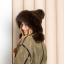 Warm Winter Fur Hood, Real Fur Bonnet with Ear Flaps, Knitted Fur Hat, Fox and Mink Fur, Women's Fur Hat, Teen Girl Fur Hat, Xmas Gift Idea