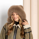 Warm Winter Fur Hood, Real Fur Bonnet with Ear Flaps, Knitted Fur Hat, Fox and Mink Fur, Women's Fur Hat, Teen Girl Fur Hat, Xmas Gift Idea
