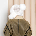 Warm Winter Fur Hood, Real Fur Bonnet with Ear Flaps, Knitted Fur Hat, Fox and Mink Fur, Women's Fur Hat, Teen Girl Fur Hat, Xmas Gift Idea