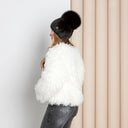 Black mink hat for women, Mink fur beanie hat, Black fluffy hat with pompom, Cute winter ladies hat, Fashion gift for her