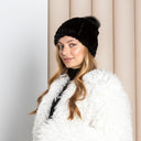 Rex Rabbit Fur Hat with Pompom, Soft Winter Women’s Beanie, Warm Real Fur Knit Hat, Luxury Gift for Her, Cold Weather Accessories, Xmas Gift