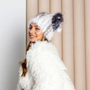 Red Fluffy Hat with Pompoms, Mink Fur Beanie Hat, Mink Hat for Women, Cute Winter Hat, Women Hat, Knitted Fur with Pompom, Fur Hat For Her