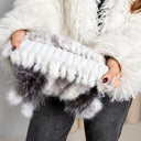 Mink and Fox Fur Winter Hat for Women, Real Fur Beanie with Mini Pompoms, Warm Fur Hat, White Winter Hat, Cold Weather Hat, Teen Girl Gift