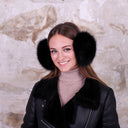 Black Fur Earmuffs for Women, Big Fox Fur Ear Muffs, Handmade Winter Accessories, Large Fluffy Earwarmer, Teenage Girl Gifts, Winter Wear