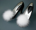 White Wedding Shoe Clips, Fur Ball Shoe Charms, White Fur Ornaments, Pom Pom Brooch, Shoe Decoration, Fluffy Shoe Accessories For Bridesmaid
