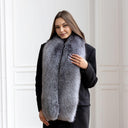 Silver Fox Fur Scarf, Long Real Fur Collar for Women, Handmade Winter Stole, Cozy Natural Fur Wrap, Fashion Accessory, Wife Anniversary Gift