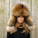 Oversized Ushanka For Woman, Real Raccoon Fur Trapper Hat Women, Fluffy Aviator Hat, Fur Bomber Hat, Leather Warm Hat, Cold Weather Hat