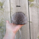 Real Fur Pom Pom, Beige Fluffy Pompom, Fox Tail Fur Pompom for Hat, Puff Fur Ball, Furry Bommel, Fuzzy Pompon, Real Fox Fur Pom Pon for DIY