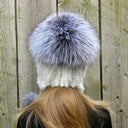 Real Fur Hat with Pom Pom, White Winter Beanie, Mink Hat for Women, Pompom Knitted Beanie, Warm Ear Flaps Hat, Extra Warm Hat For Teen Girl