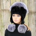 Real Fur Hat with Pom Pom, White Winter Beanie, Mink Hat for Women, Pompom Knitted Beanie, Warm Ear Flaps Hat, Extra Warm Hat For Teen Girl