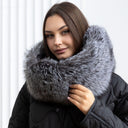 Premium Silver Fox Fur Collar, Warm Winter Scarf, Detachable Collar for Coat, Real Fur Wrap, Fur Collar for Cold Weather, Mom Birthday Gift