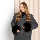 Black Fox Fur Cuffs, Black Fluffy Sleeves Cuffs, Fur Cuffs, Black Cuffs, Fox Fur, Wrists Cuffs Warmer, Winter & Fall Cuffs, Fox Fur Bracelet