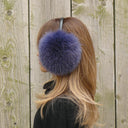 Real Fur Earmuffs for Her, Oversize Earmuffs, Large Fluffy Ear Muffs, Real Fox Fur Earmuffs in Purple, Furry Ear Warmer, Gift For Girlfriend