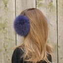 Real Fur Earmuffs for Her, Oversize Earmuffs, Large Fluffy Ear Muffs, Real Fox Fur Earmuffs in Purple, Furry Ear Warmer, Gift For Girlfriend
